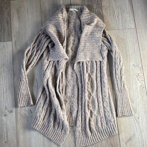 Maurice’s Cozy Cable Knit Cardigan Womens Sweater - Tan Size Medium